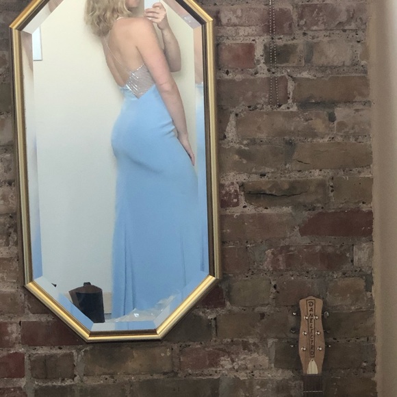 Beaded blue pageant gown/prom dress - Picture 4 of 5